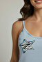 Cotton Strap T-Shirt Shorts Set Light Blue - 3