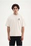 Men's Stone Slogan Printed Oversize T-Shirt Space Gray - 2
