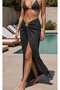 Multi-Purpose Beachwear Anthracite Pareo & Strapless Dress with Starfish Accessories - 2