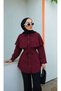 Women's Stylish Tunic Shirt with Cape Collar and Button Detail - 8
