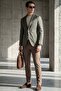 Khaki Mono Collar Gofreli 6 Drop Slim Fit Flexible Jacket 1002260151