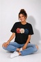 Unisex colorful flower printed bicycle collar t-shirt - 3