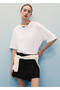 Double-Breasted Denim Pants Skirt - 6