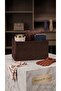 Double Compartment Standard Bag Inside Organizer Dark Brown Color - 4