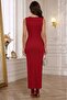 Lavender Buckled Burgundy Maxi Dress - 3