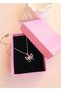 Steel Necklace Pink Zircon Stone Butterfly Necklace Gift for Lover Exquisite Design - 3