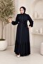 Medina Silk Modern Cut Ruffle Detailed Hijab Ferace