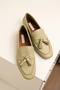 Genuine Leather Women's Adeen Avocado Pompom Handmade Ballerinas - 2