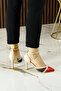 Liana Ten Red Vegan Mesh Pointed Toe Classic Thin Heeled Shoes - 3