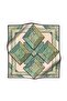 100% twill silk marble patterned mint green - khaki colored 90x90 scarf sewing method: hand stitching - 2