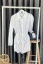 Chest Lace Detail Waist Belted Shirt - Ecru Ekru - 6