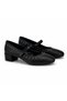 - Black Matte Trok Detailed Women's Mary Jane Heeled Black Shoes - Znne-Mryjane - 6