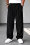 Men's Baggy Fit, Stretchy-Draped, Pleated Detail, Wide Fabric Pants