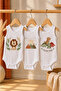 100% Cotton 3-Piece Sleeveless Baby Bodysuit Set – Lion, Mountain and Dinosaur Patterned Summer Baby Bodysuit - 2