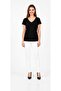 Short Sleeve V Neck Blouse with Cross Back Detail - 5