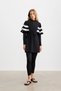 Black Striped Detailled Tight Swimsuit Ji̇le - 5