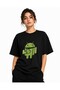 Tricou Unisex Bumbac Premium Casual " Android eats Apple " - 7