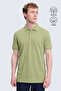 Green Regular Fit Non-Curling Polo Collar 100% Cotton T-Shirt