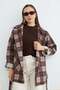 Plaid Patterned Belted Trench Coat - 2