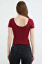 Basic U Neck Cropped T-Shirt - 8