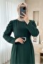 Emerald Watermelon Sleeve and Belt Dress - 3