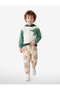 Cotton Blend Lace-Up Waist Printed Fleece-Lined Jogger Sweatpants