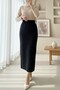 Stoned Elastic Waist Pencil Skirt - Black - 3