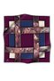 100% Twill Silk Effect Tape Patterned Plum - Indigo Colored 90X90 Scarf Sewing Shape: Hand Sewing - 5