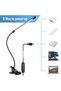 black LED Reading Light Clip Type Desk Lamp Study Student Dormitory Table Lamp Bedroom Desktop Bedsi - 5