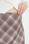 Plaid Patterned Maxi Length Satin Skirt - 6