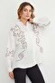Geometric Embroidered Loose Shirt - 7