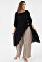 Women's Black Italian 100% Linen Long Linen Tunic with Deep Side Slits 40 - 44 - 3