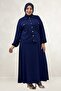 67066 Plus Size Modal Suit with Flap Pockets and Skirt - Indigo - 5