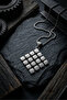 Square Pattern Handcrafted Stainless Steel Chain Men's Necklace