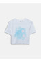 Original Oval Collar Printed Women's Crop Top - 5