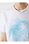Original Oval Collar Printed Women's Crop Top - 3