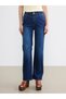 Two Mt Shop Quality Soulife Navy Blue Denim Straight & High Waist Straight Leg Women's Jean Pants - 3
