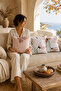Double Sided Printed Mirror Flower Patterned 3-Piece Combination Suede Throw Pillow Case - 2