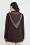 Scarf Detailed Shoulder Padded Blazer Jacket - 8