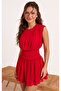 Pleated Waist Detail Mini Dress - 2