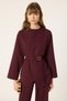Asymmetric Belt Detail Jacket and Pants Set - 3