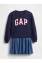 Gap girl's skirted sweatshirt dress with denim top, ages 4-16, navy - 4