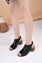 4579 Black Genuine Leather Heeled Women's Sandals - 4