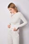 Wrapped Fabric Draped Boat Neck Blouse