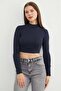 Basic Half Turtleneck Crop Bodysuit