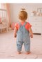 Colorful Floral Embroidered Denim Look 2-Piece Girls Salopet Set 6-9/9-12/12-18/18-24 Months - 3