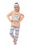 100% Cotton 3-Piece Pajama Sets with Eye Mask Character Print for Children