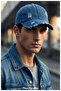Distressed Ripped Detailed Denim Streetwear Luxury Baseball Cap - Unisex Denim Cap - 4