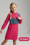 Girl's Denim Bustier Knitwear Dress Set of 2