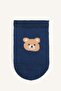 Bear Printed Seamless 4-Piece Cotton Booties Blue Socks for Baby Boy I0418A5Ns - 2